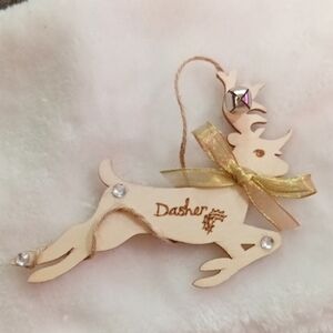 Wooden Reindeer Ornament Dasher